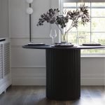 Baldr Black Dining Table in solid wood with minimalist design and matte finish