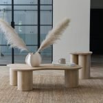 Organisk Coffee Table with freeform solid wood top and sculptural design