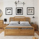 Sippi Solid Wood Bed in a warm natural finish, showcasing its handcrafted mango wood frame and minimalist design.