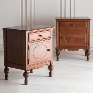 Turner solid wood bedside table with drawer storage and compact modern design