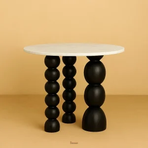 Ball Pack Round Coffee Table – modern handcrafted table with circular top and sculptural ball-style base, made from solid wood or resin.