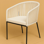 BohoRope Chair with solid wood frame and handwoven rope seat — ideal for relaxed, artistic, and natural interior settings.
