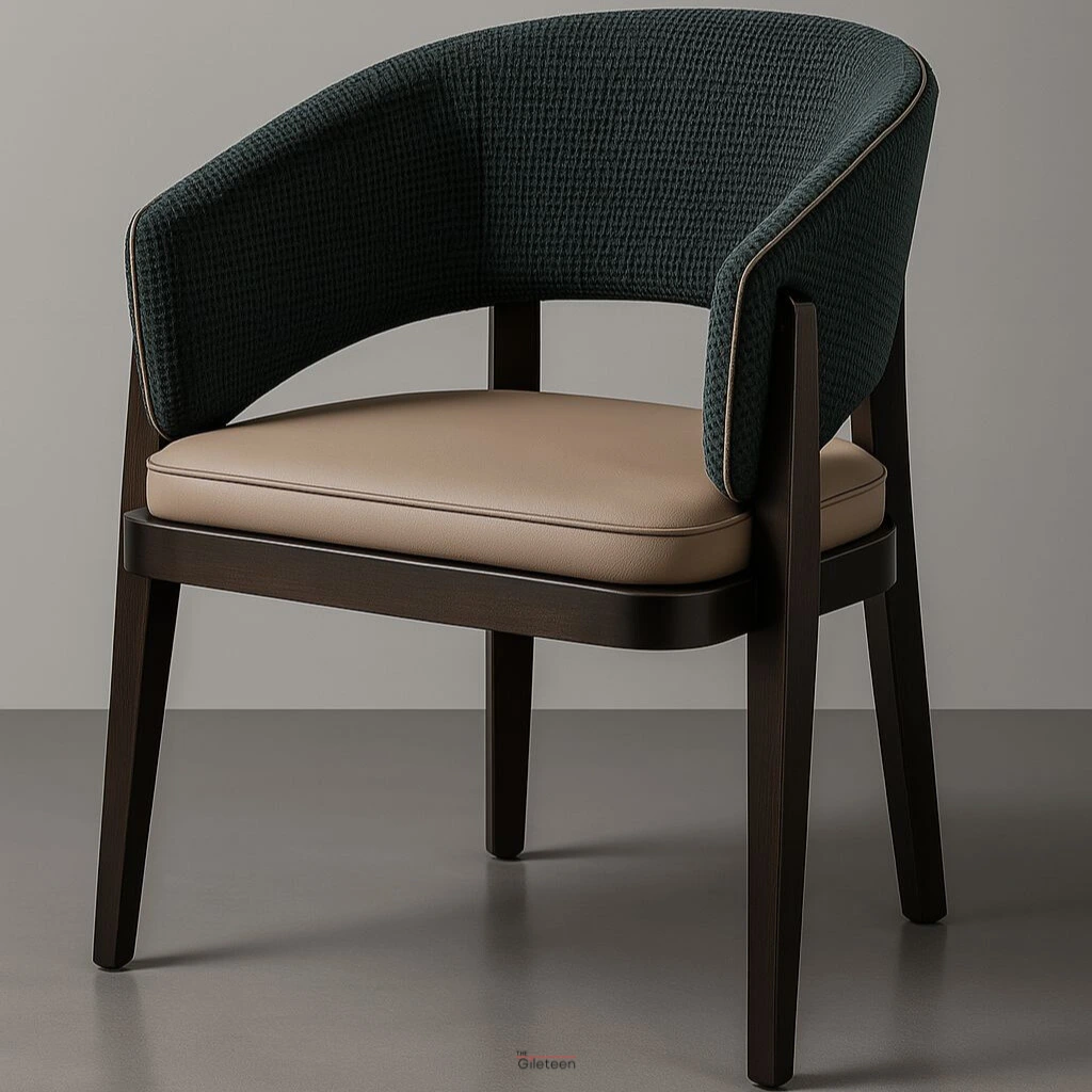 CanvasWood Chair with solid wood frame and fabric upholstered seat and back — ideal for artistic, cozy, and modern interiors.