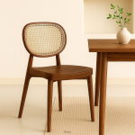 RattanRoot Chair with solid wood frame and handwoven rattan seat and backrest — perfect for boho or tropical-inspired interiors.