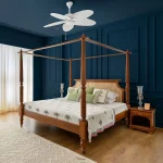 SultanSheesh Bed – royal solid Sheesham wood bed with bold headboard and luxurious design.