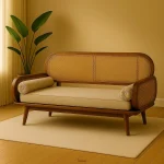 Astra Sofa with solid wood frame and thick upholstered cushions — perfect for modern living rooms and studio spaces.